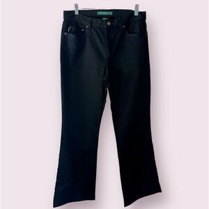 Lauren Jeans Co Ralph Lauren Petite Black Floral Lace‎ Appliqué Jeans Size 10P